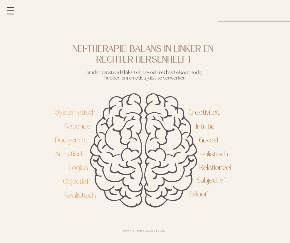 NEI-therapie balans in linker en rechter hersenhelft
